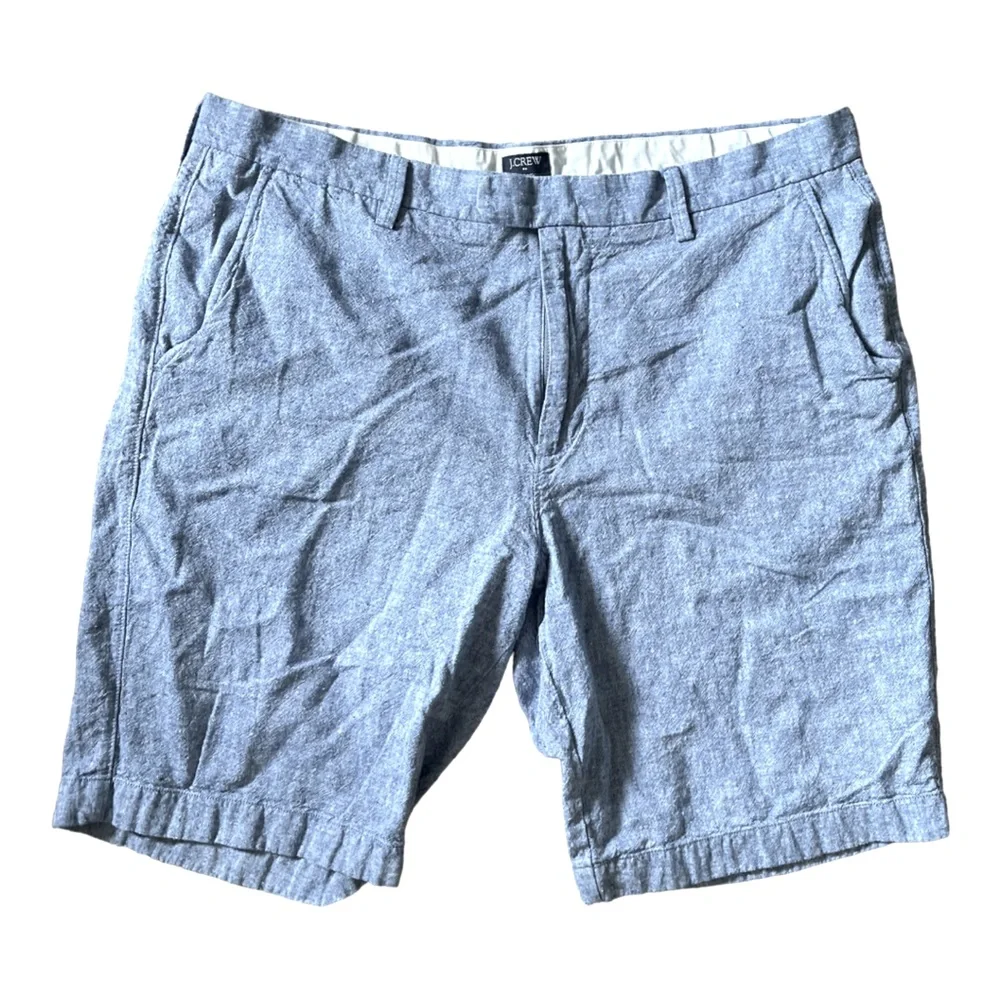 J. Crew Rivington Cotton Linen Chambray Blue Shorts